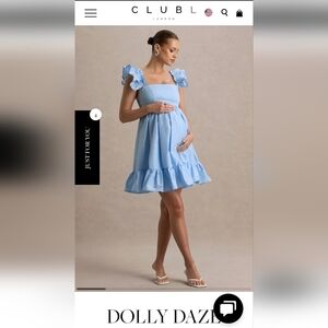 NWT Club L London Light Blue Ruffle Mini Dress